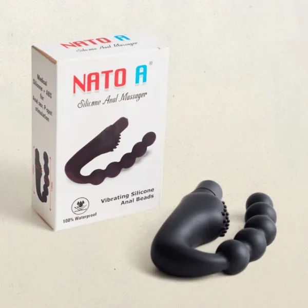 Silicone Anal Bead with Bullet Sex Toy Long Anal Bead Massager Anal Bead Vibrator for Women Men